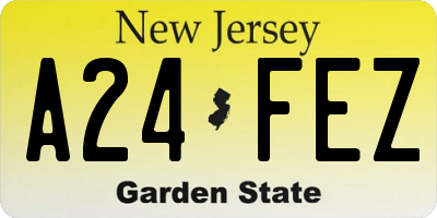 NJ license plate A24FEZ