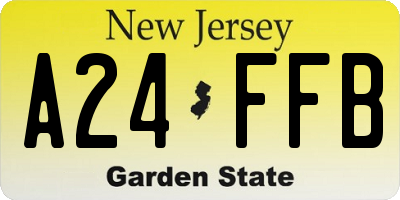 NJ license plate A24FFB