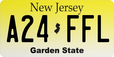 NJ license plate A24FFL