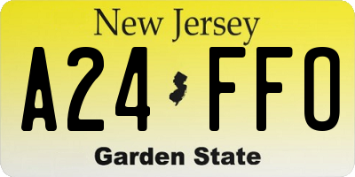 NJ license plate A24FFO