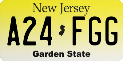 NJ license plate A24FGG