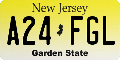 NJ license plate A24FGL