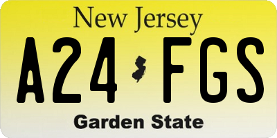 NJ license plate A24FGS