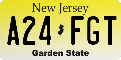 NJ license plate A24FGT