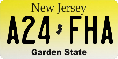 NJ license plate A24FHA