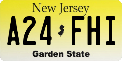 NJ license plate A24FHI