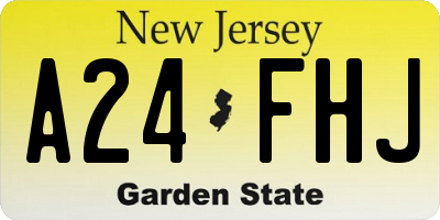 NJ license plate A24FHJ