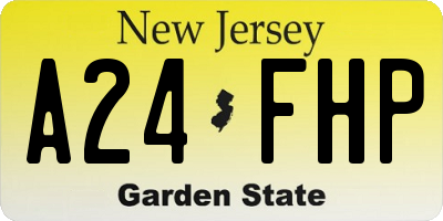 NJ license plate A24FHP