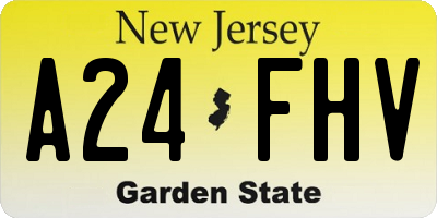 NJ license plate A24FHV