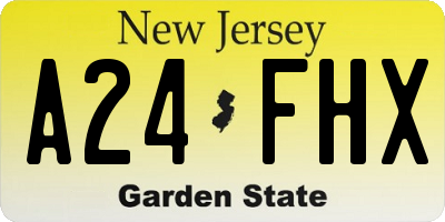 NJ license plate A24FHX