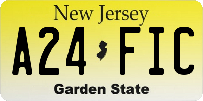 NJ license plate A24FIC