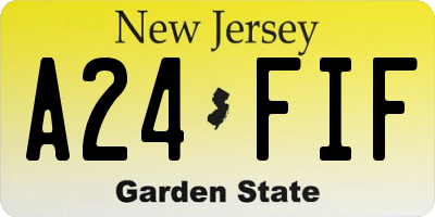 NJ license plate A24FIF