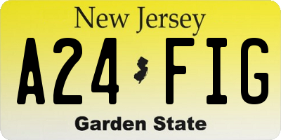 NJ license plate A24FIG