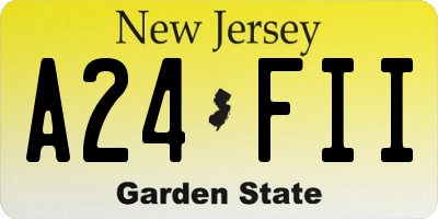 NJ license plate A24FII