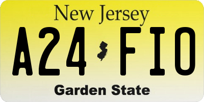 NJ license plate A24FIO