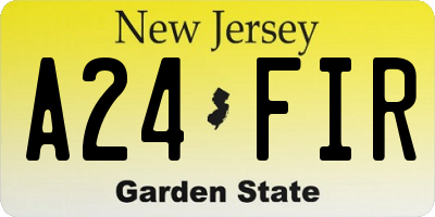 NJ license plate A24FIR