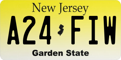 NJ license plate A24FIW