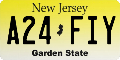 NJ license plate A24FIY