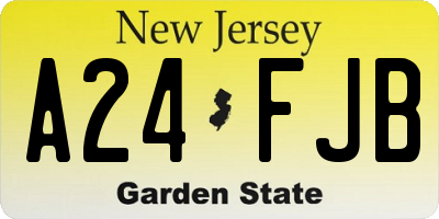 NJ license plate A24FJB