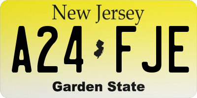 NJ license plate A24FJE