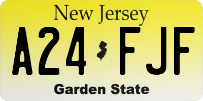 NJ license plate A24FJF