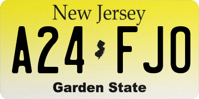 NJ license plate A24FJO