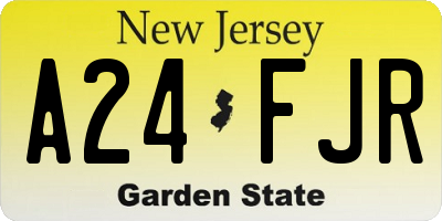 NJ license plate A24FJR