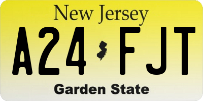 NJ license plate A24FJT