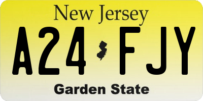 NJ license plate A24FJY