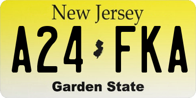 NJ license plate A24FKA