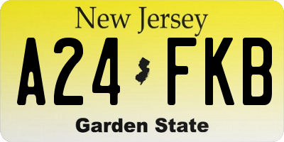 NJ license plate A24FKB