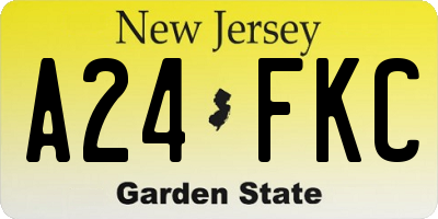 NJ license plate A24FKC