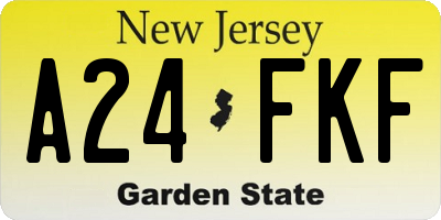 NJ license plate A24FKF