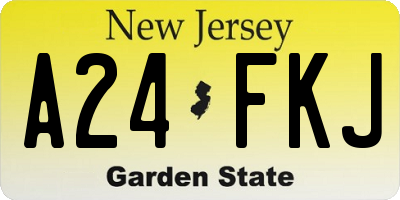 NJ license plate A24FKJ