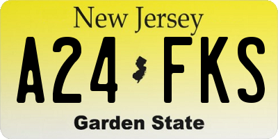 NJ license plate A24FKS
