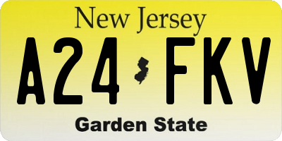 NJ license plate A24FKV