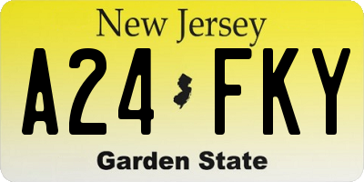 NJ license plate A24FKY