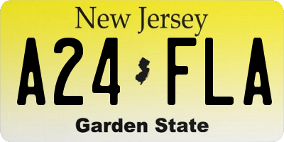 NJ license plate A24FLA