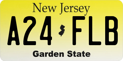 NJ license plate A24FLB