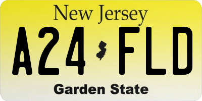 NJ license plate A24FLD