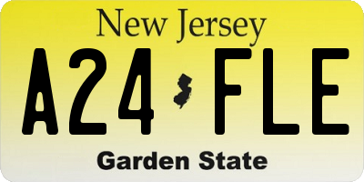 NJ license plate A24FLE