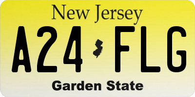 NJ license plate A24FLG