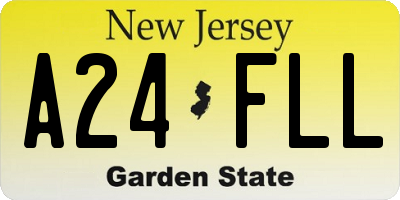 NJ license plate A24FLL