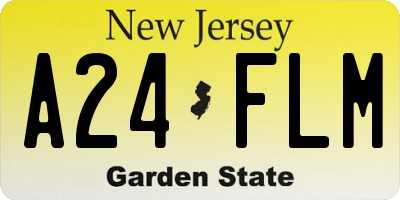 NJ license plate A24FLM