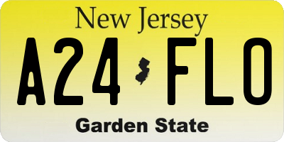 NJ license plate A24FLO