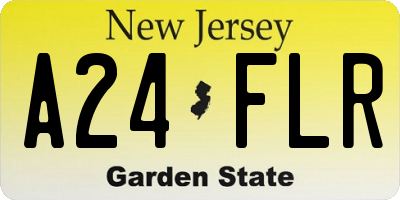 NJ license plate A24FLR