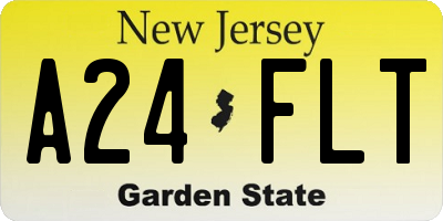 NJ license plate A24FLT