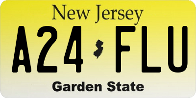 NJ license plate A24FLU