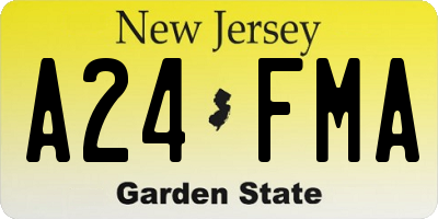NJ license plate A24FMA