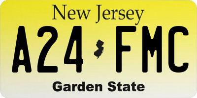 NJ license plate A24FMC